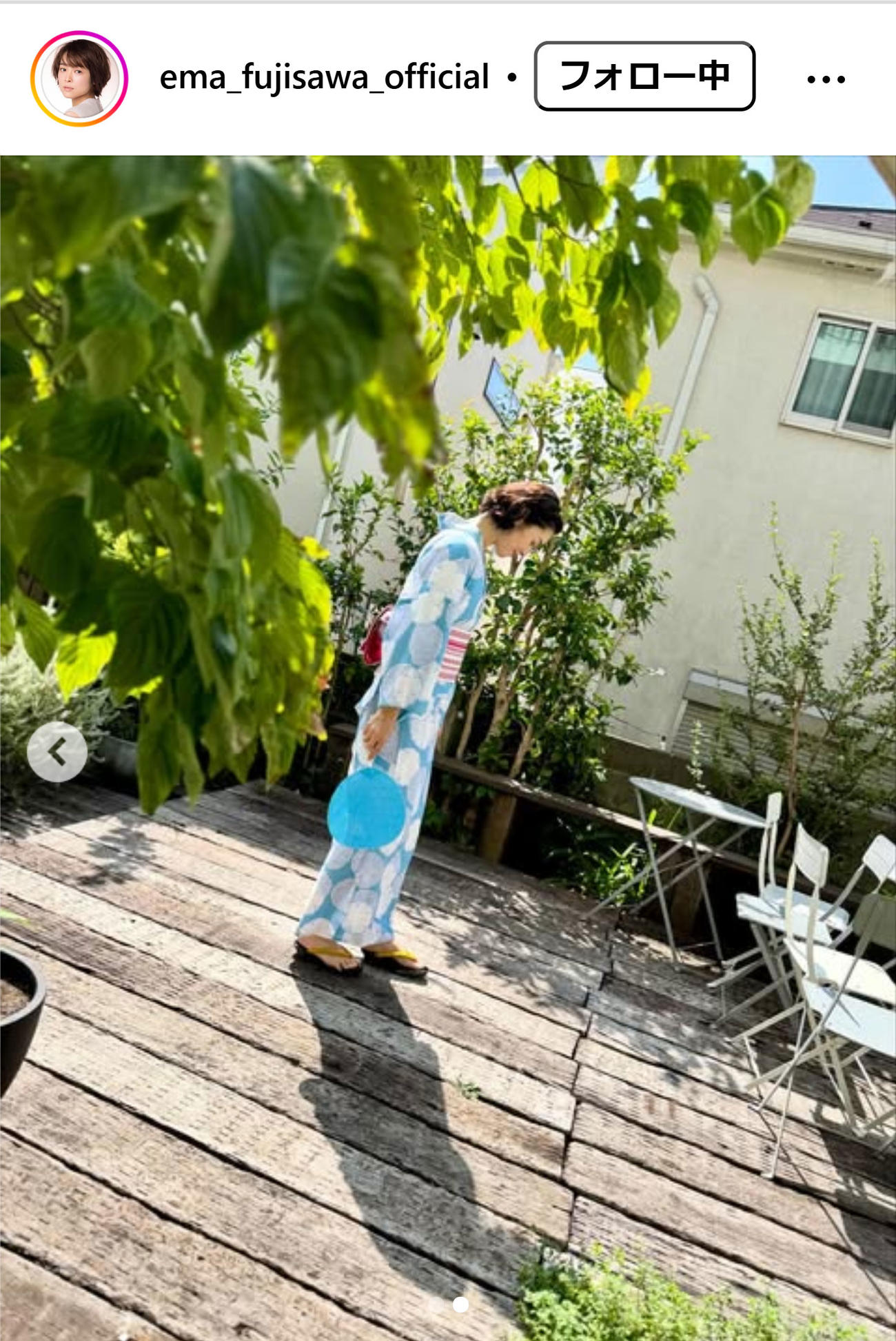 藤澤恵麻のインスタグラムから