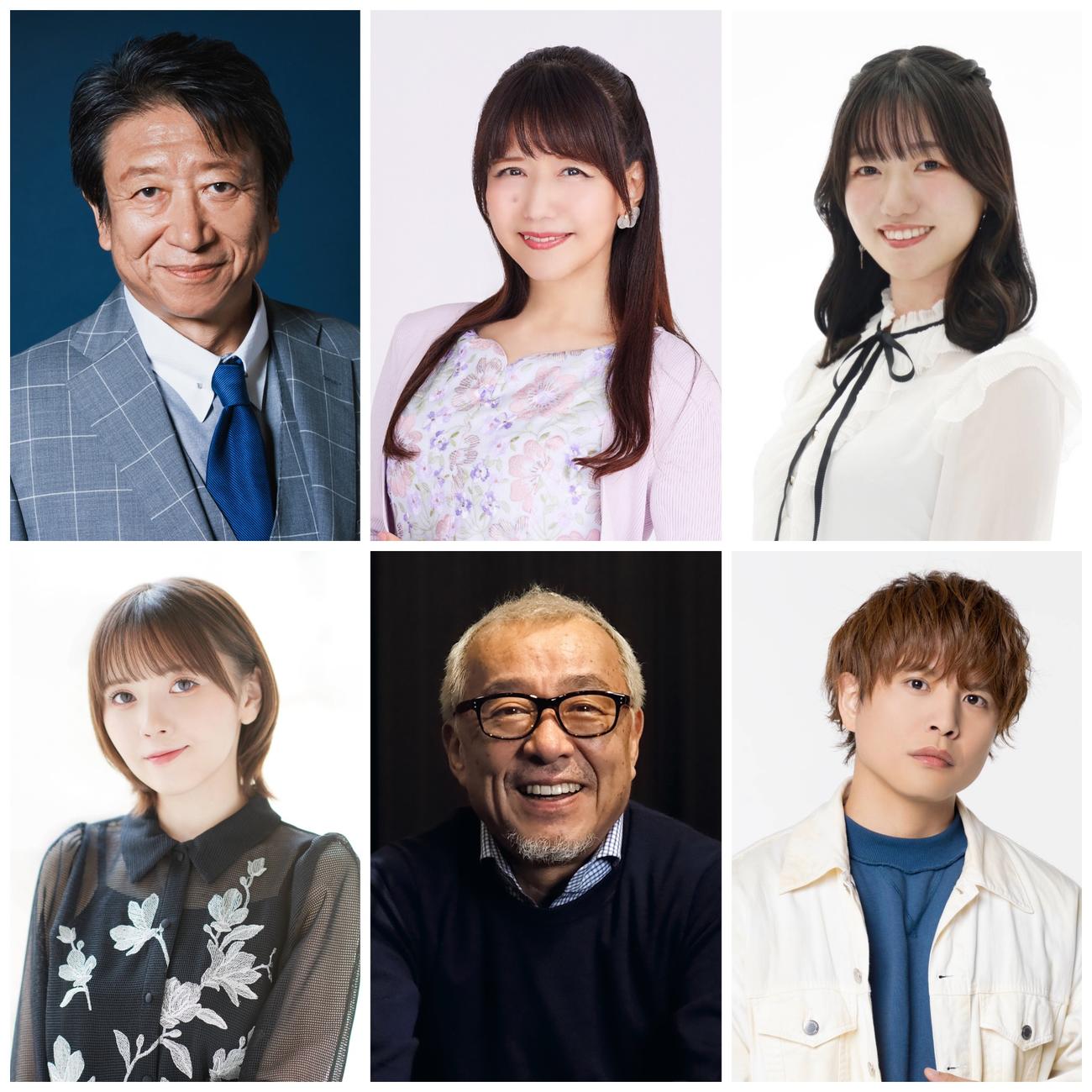 「20周年記念ボイスシネマ声優口演ライブ2025」の出演者たち。上段左から井上和彦、井上喜久子、井上ほの花、下段左から鬼頭明里、中尾隆聖、仲村宗悟