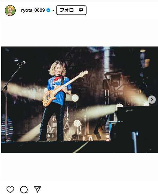 ONE OK ROCKのRyotaのインスタグラムから