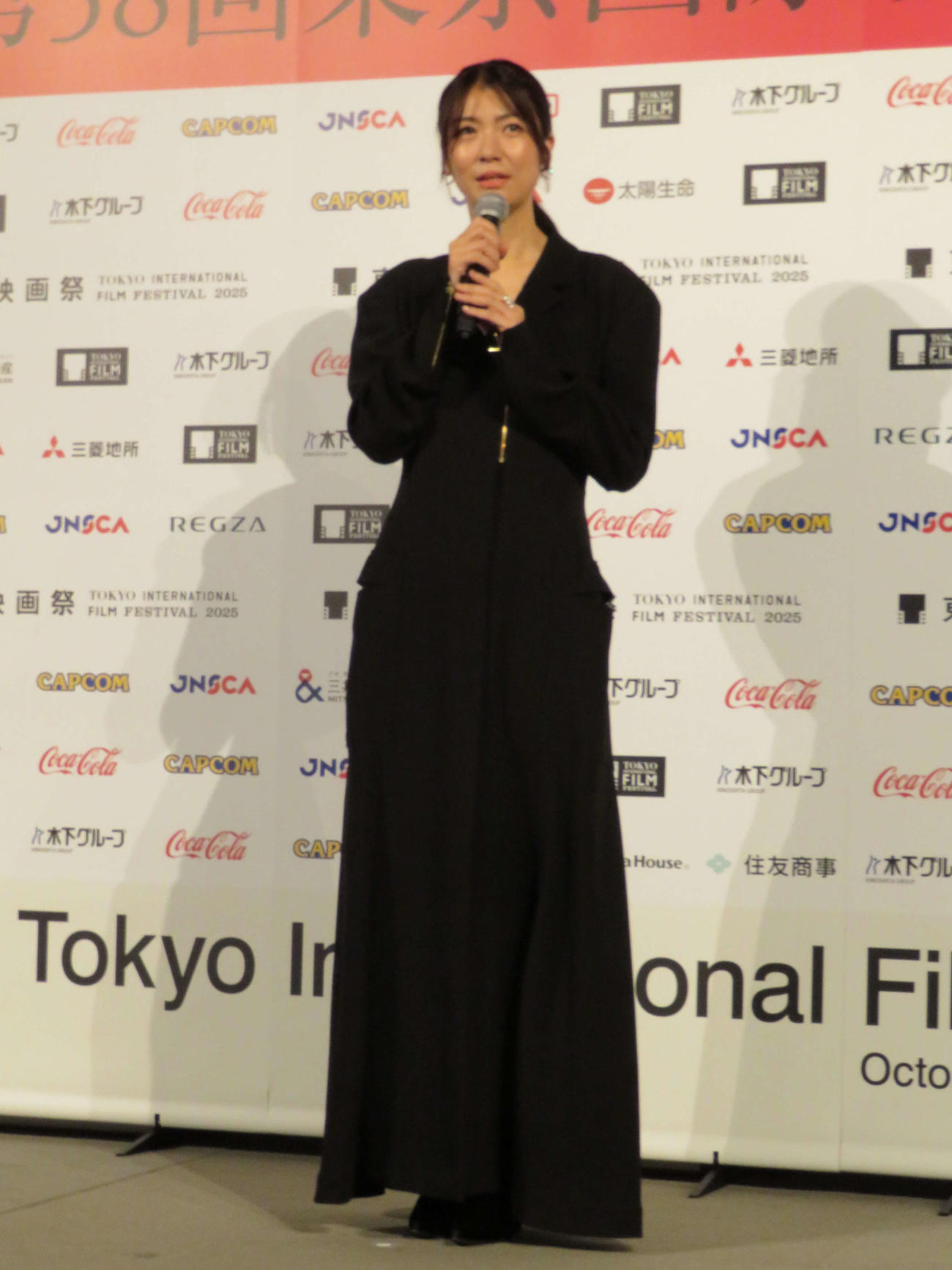 東京国際映画祭ラインナップ発表記者会見に登壇した、フェスティバル・ナビゲーターの瀧内公美（撮影・村上幸将）