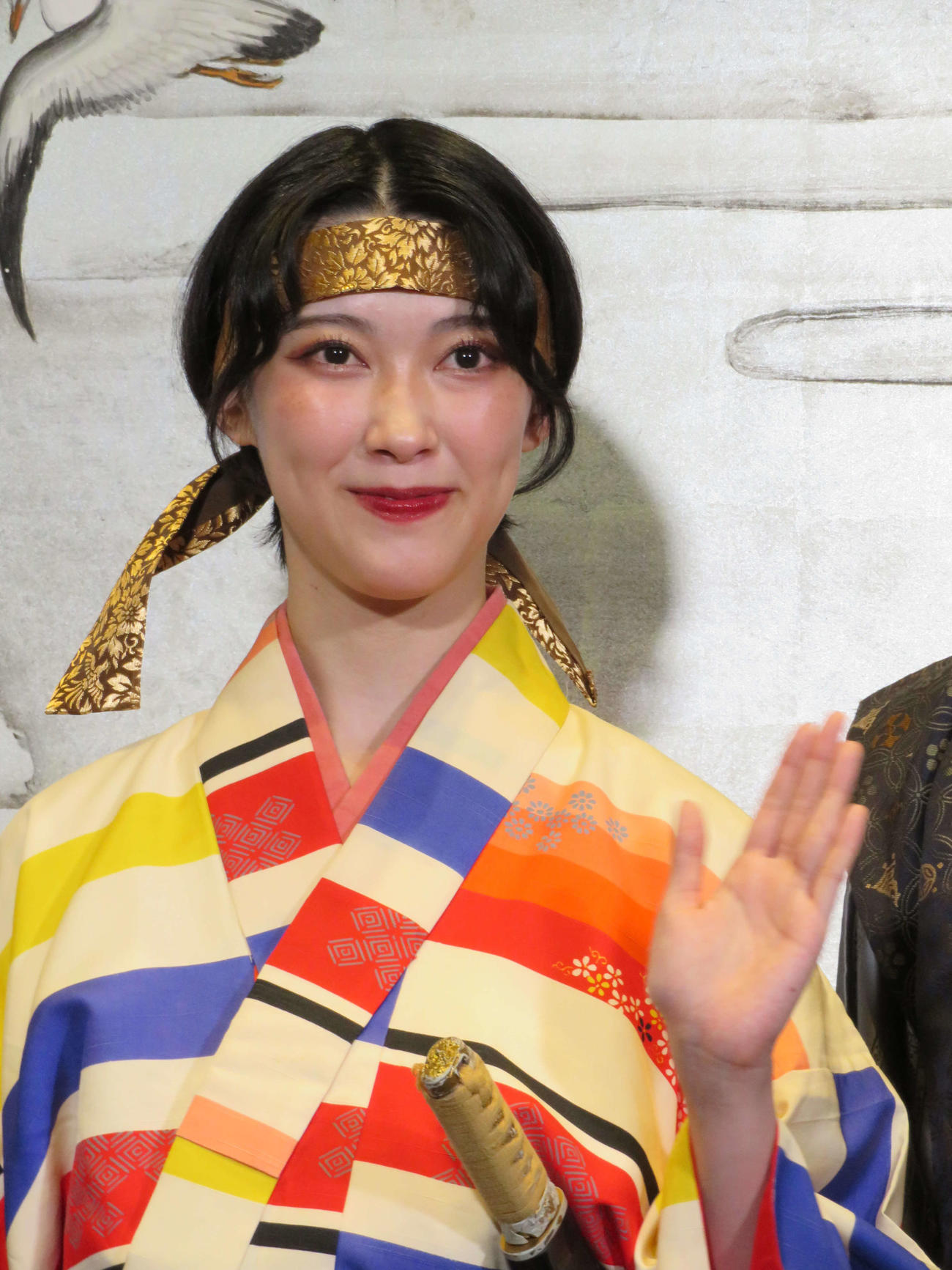 舞台「PRINCESS TOKUGAWA」囲み取材に出席した桜井凜（撮影・村上幸将）