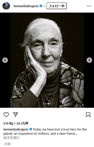 レオナルド・ディカプリオのインスタグラムから