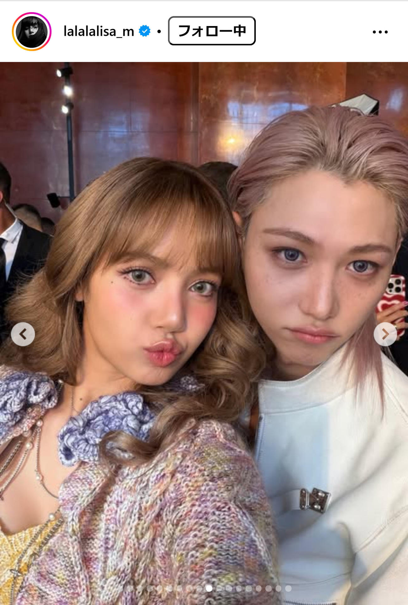 BLACKPINK・LISAのインスタグラムから