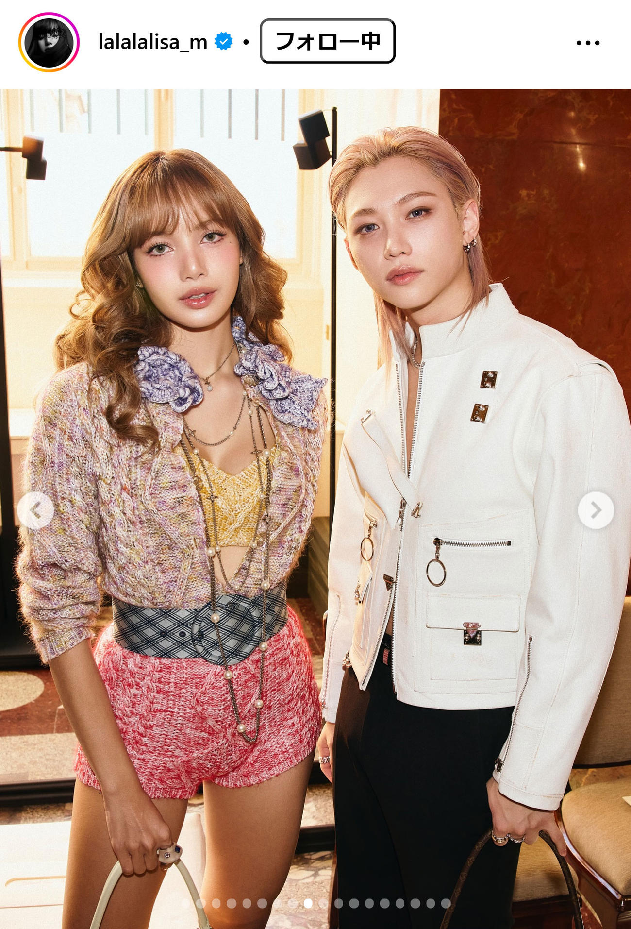 BLACKPINK・LISAのインスタグラムから