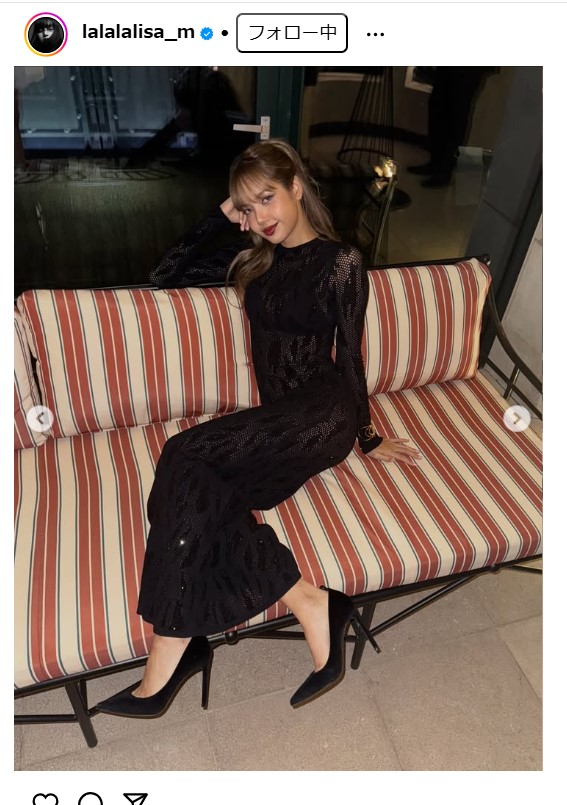 BLACKPINKのLISAのインスタグラムから
