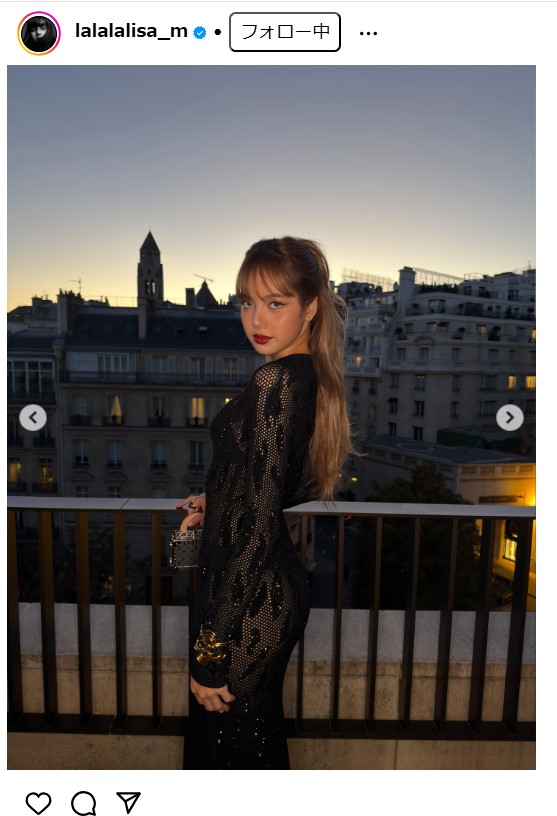 BLACKPINKのLISAのインスタグラムから