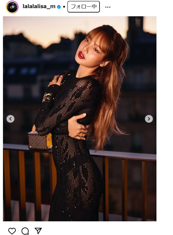 BLACKPINKのLISAのインスタグラムから
