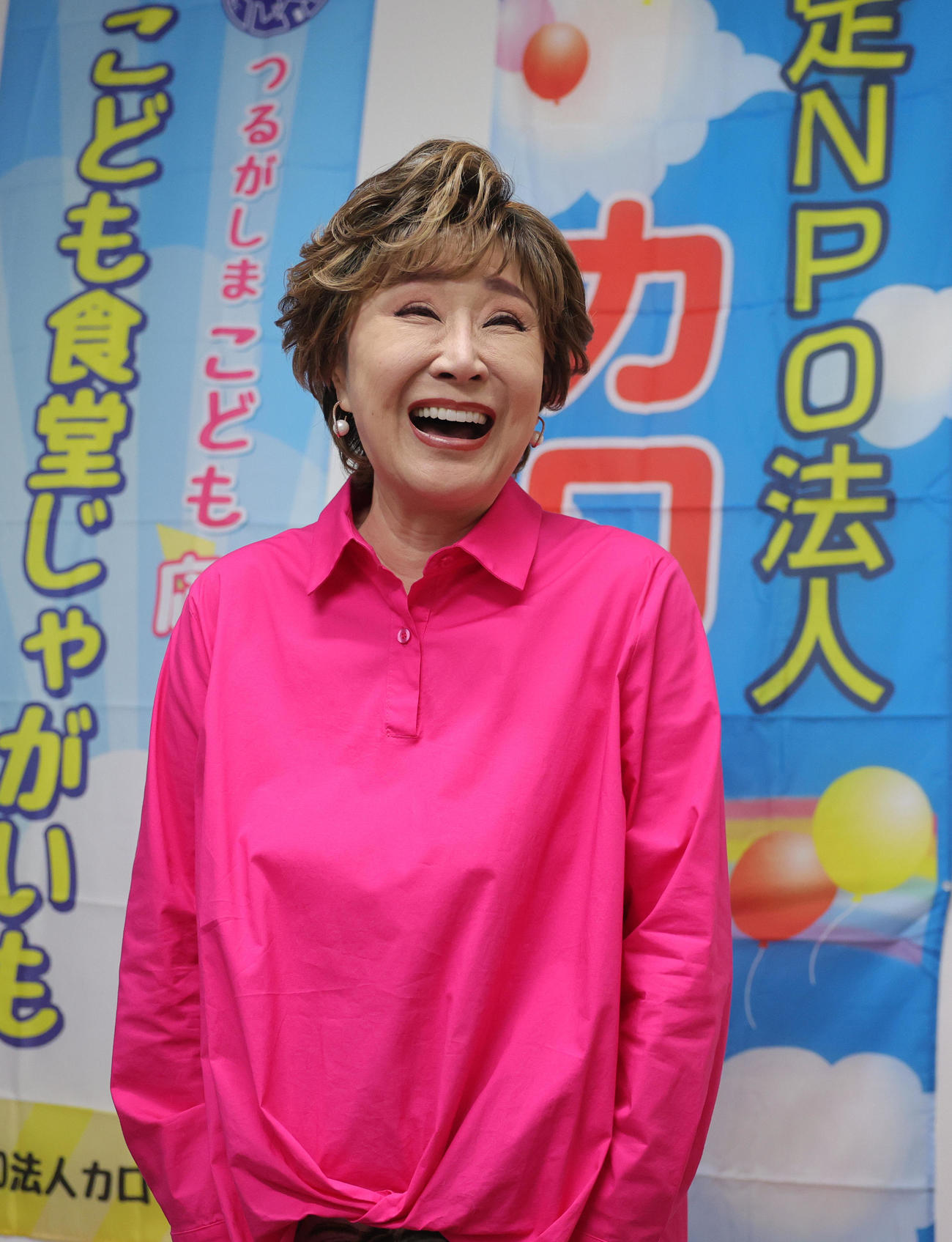 立浪部屋とともに、「認定NPO法人カローレ」の子ども食堂とちゃんこ鍋交流会を行った小林幸子（撮影・野上伸悟）