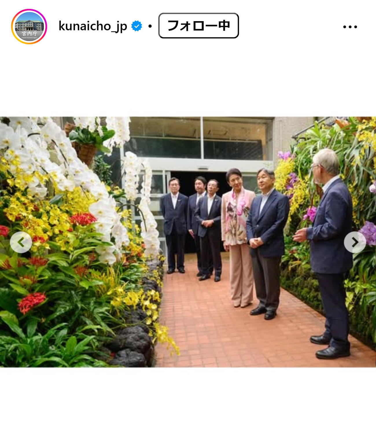 宮内庁の公式インスタグラムから