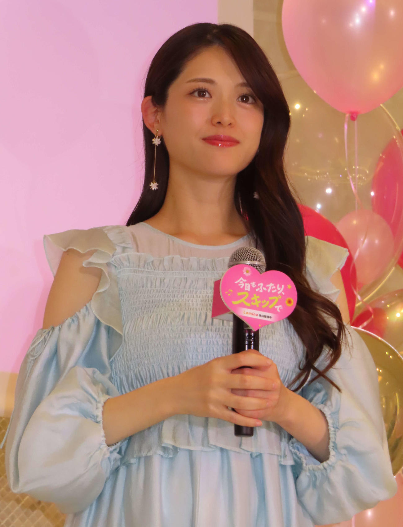 Leminoオリジナルドラマ「今日もふたり、スキップで」の配信記念イベントに出席した松村沙友理