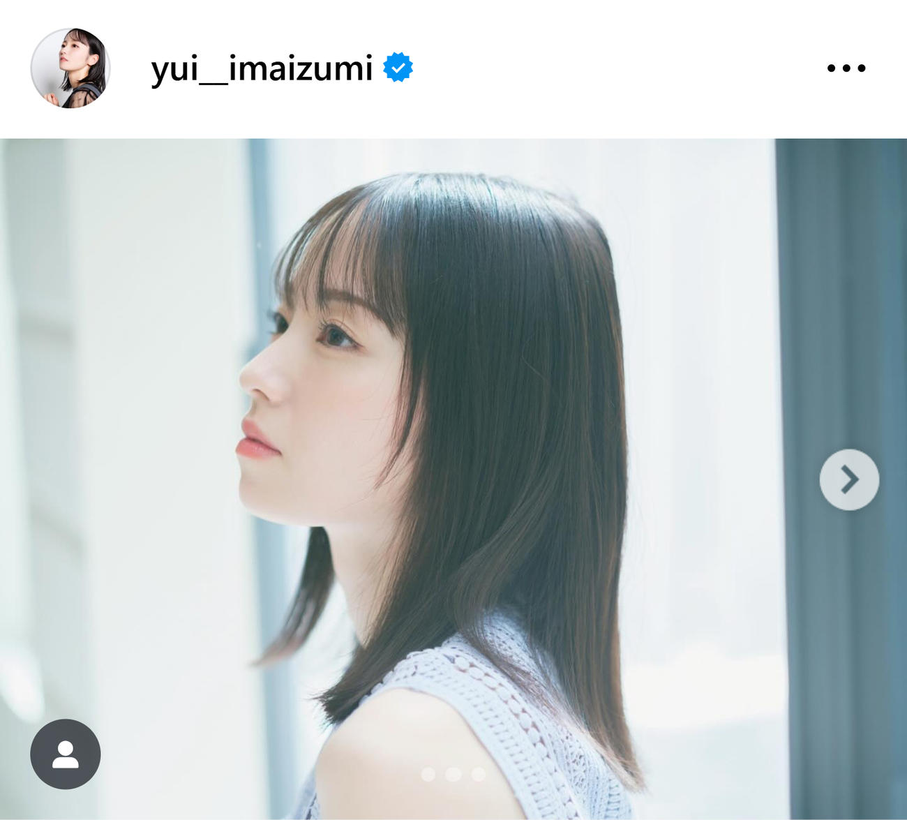 「seju」所属を発表した今泉佑唯（今泉佑唯のインスタグラムから）