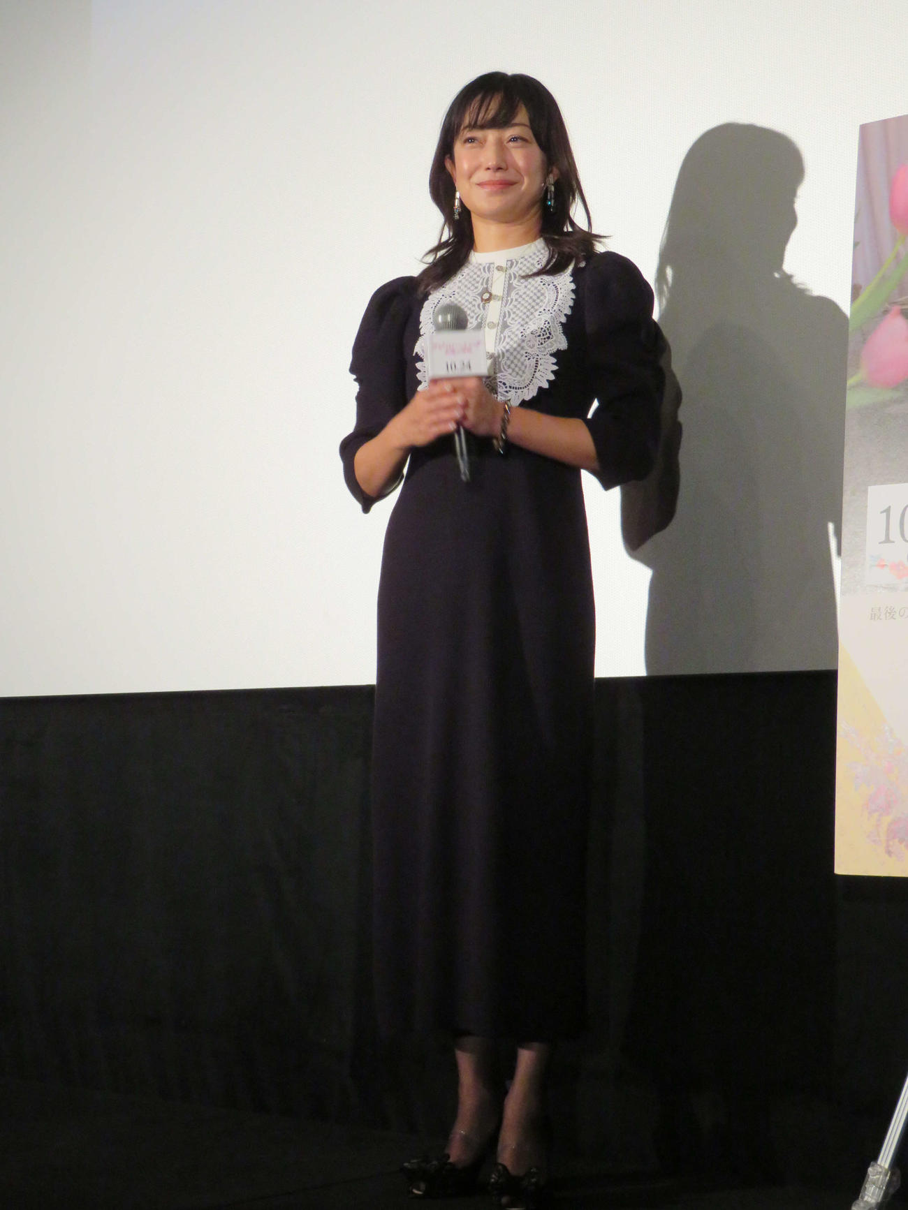 映画「フジコ・ヘミング　永遠の音色」舞台あいさつ付きプレミア上映会に登壇した菅野美穂（撮影・村上幸将）
