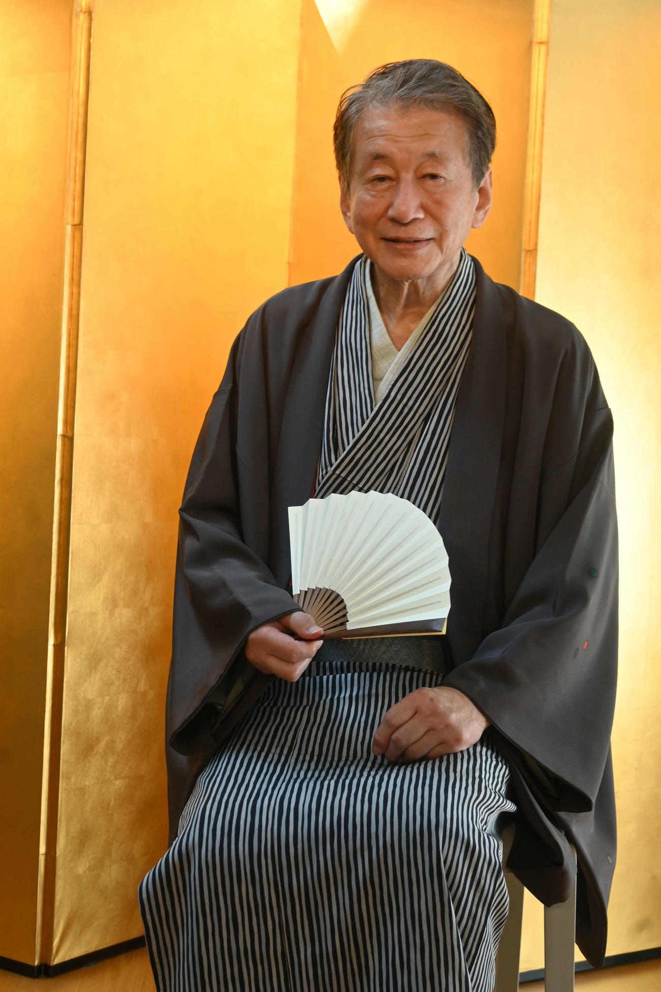 大阪市内で「春団治落語会～喜寿記念公演～」の取材会に出席した4代目桂春団治（撮影・松浦隆司）