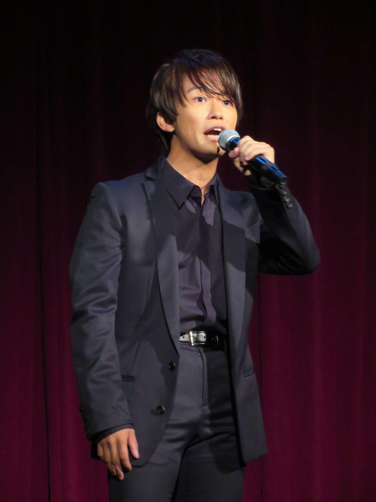 「デスノート　THE MUSICAL」製作発表で「デスノート」を歌唱する加藤清史郎（撮影・村上幸将）