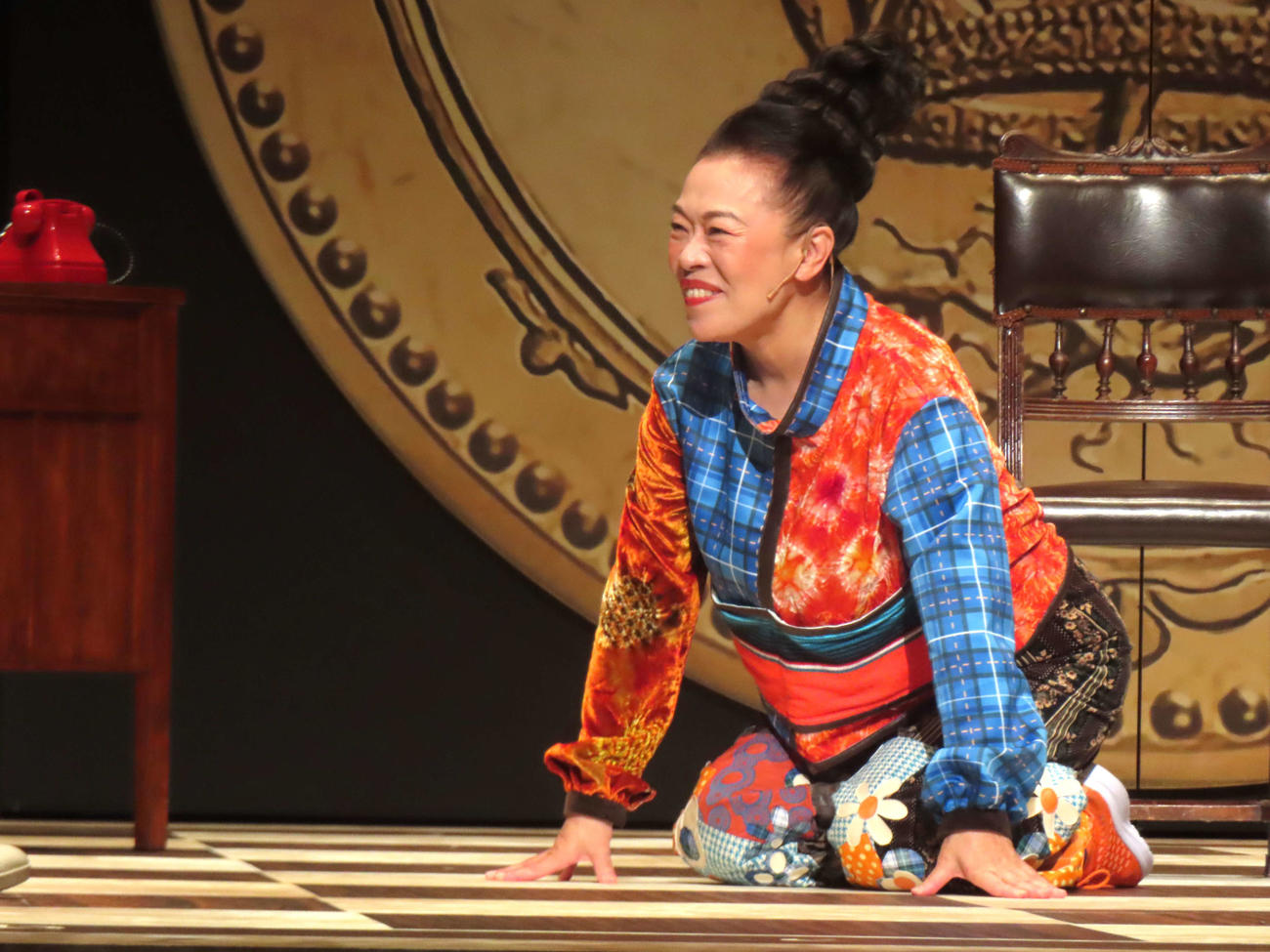 舞台「『大誘拐』～四人で大スペクタクル～」ゲネプロに出演した柴田理恵