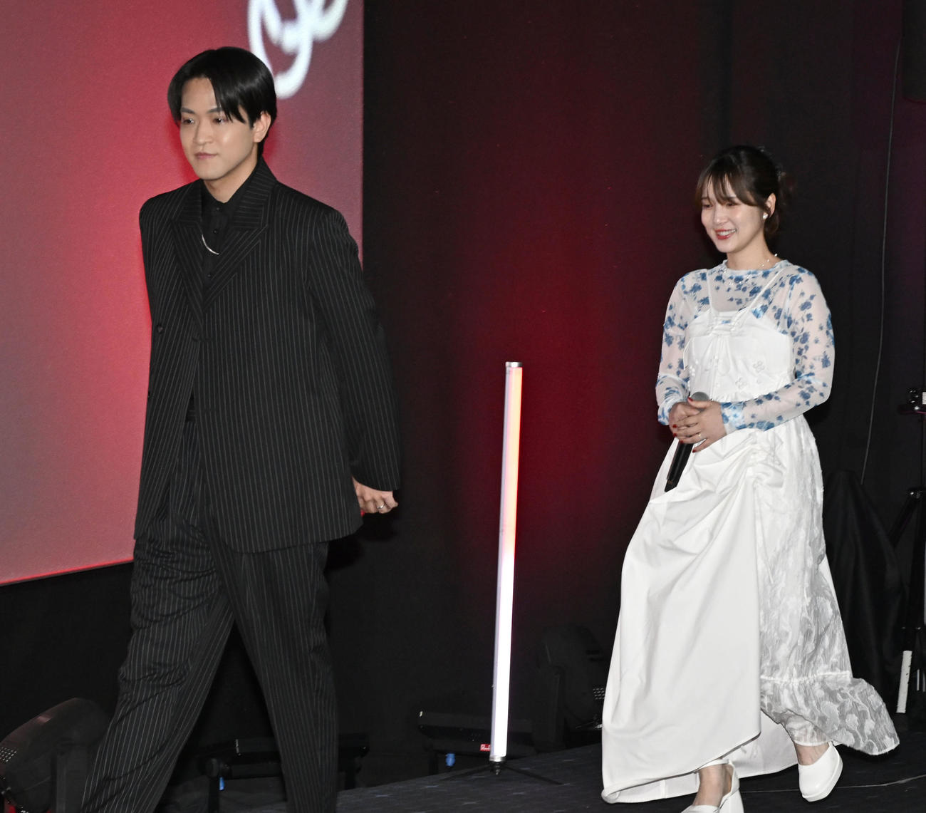 映画「トロン：アレス」日本公開イベントに登場した石川界人（左）と内田真礼（撮影・千葉一成）