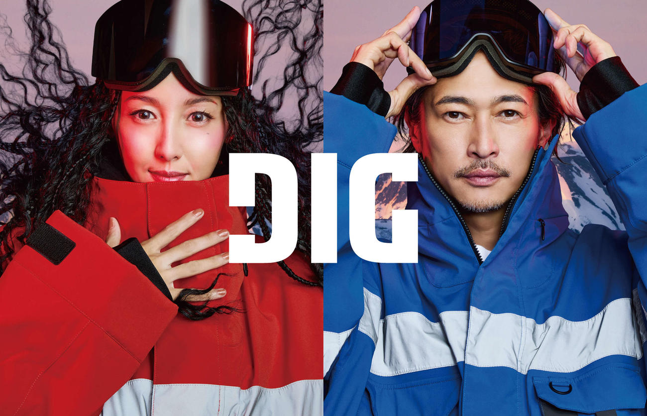 D2Cスポーツアパレルブランド「DIG」のビジュアル。沢尻エリカ（左）と窪塚洋介