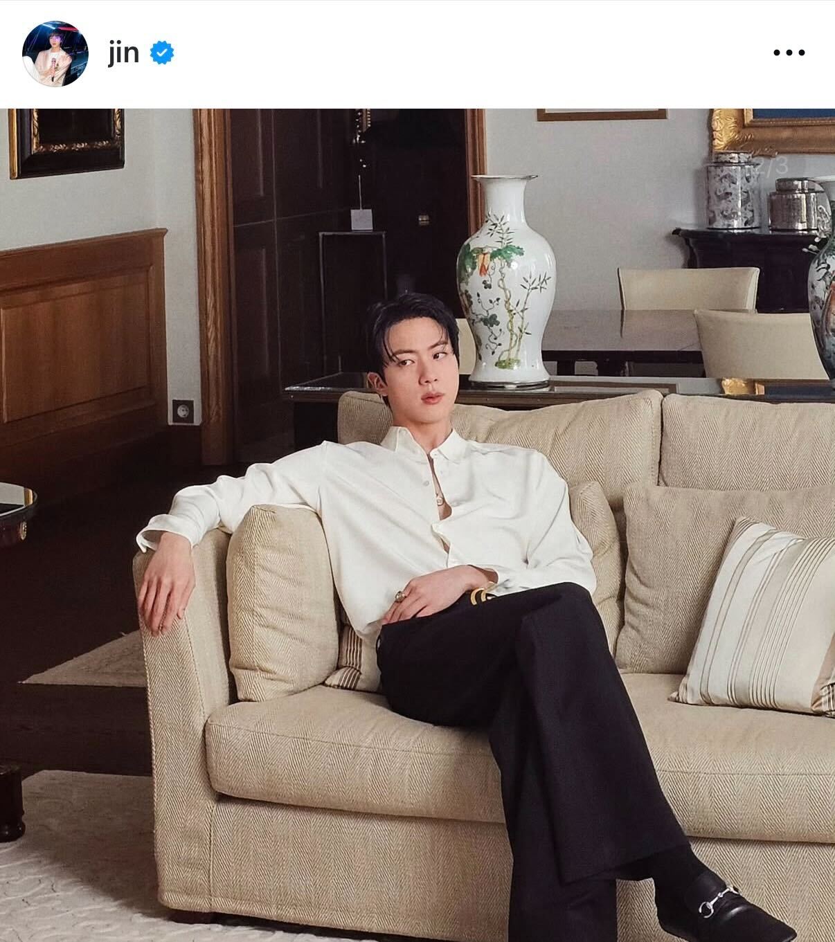 BTS・JINのインスタグラムから