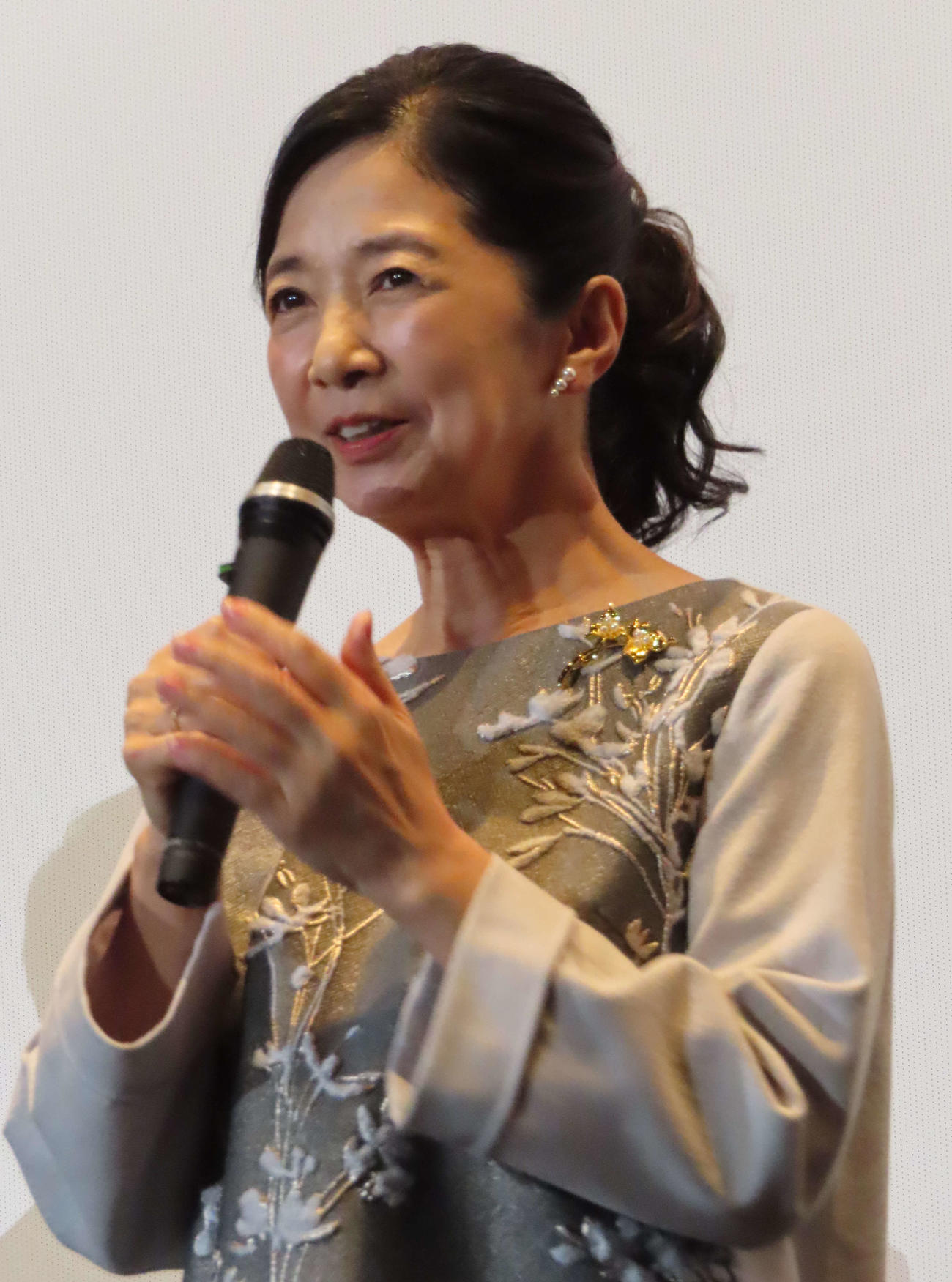 アニメ映画「ホウセンカ」の公開記念舞台あいさつに出席した宮崎美子