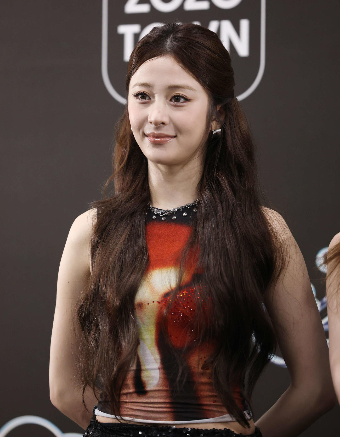 取材会に登壇したHUH YUNJIN（撮影・増田悦実）