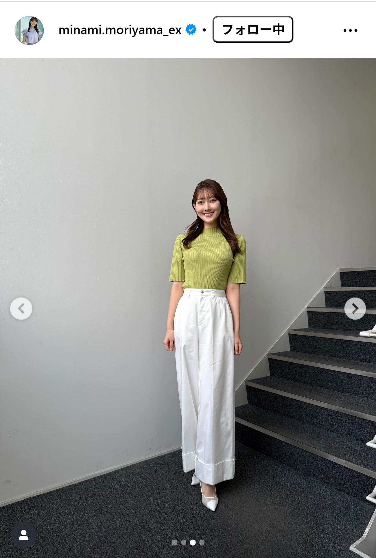 森山みなみアナのインスタグラムから