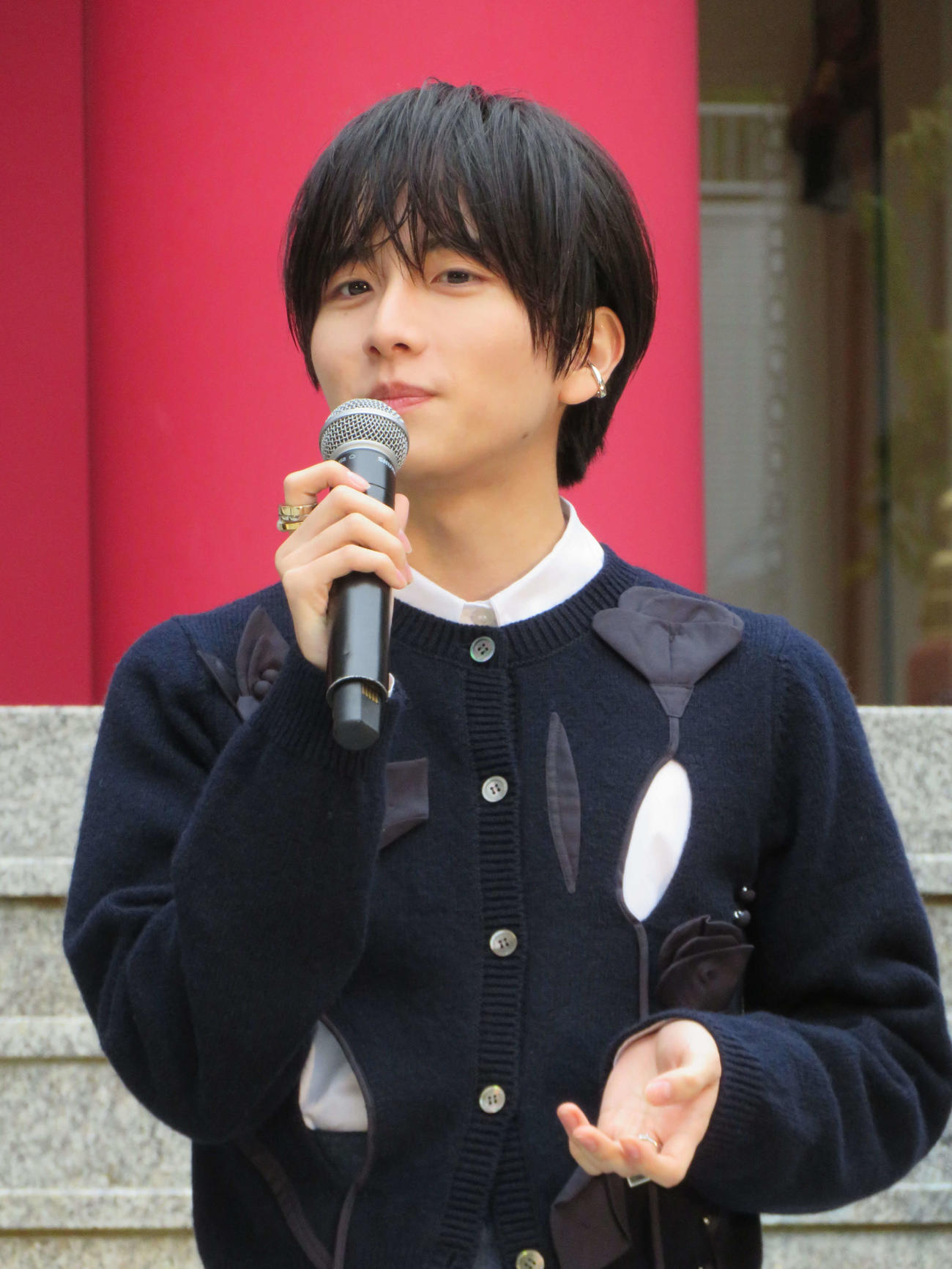 映画「ミーツ・ザ・ワールド」大ヒット祈願イベントに出席した板垣李光人（撮影・村上幸将）