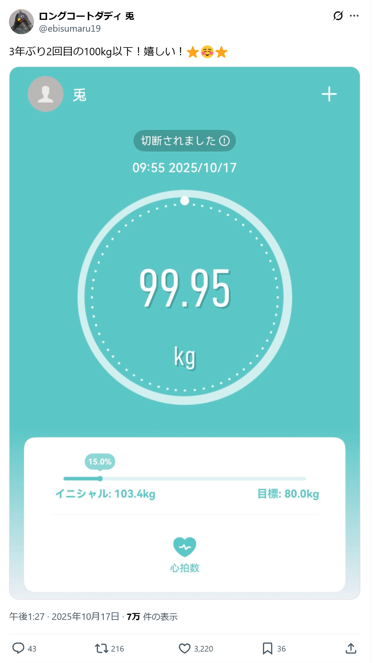 ロングコートダディ兎のXから