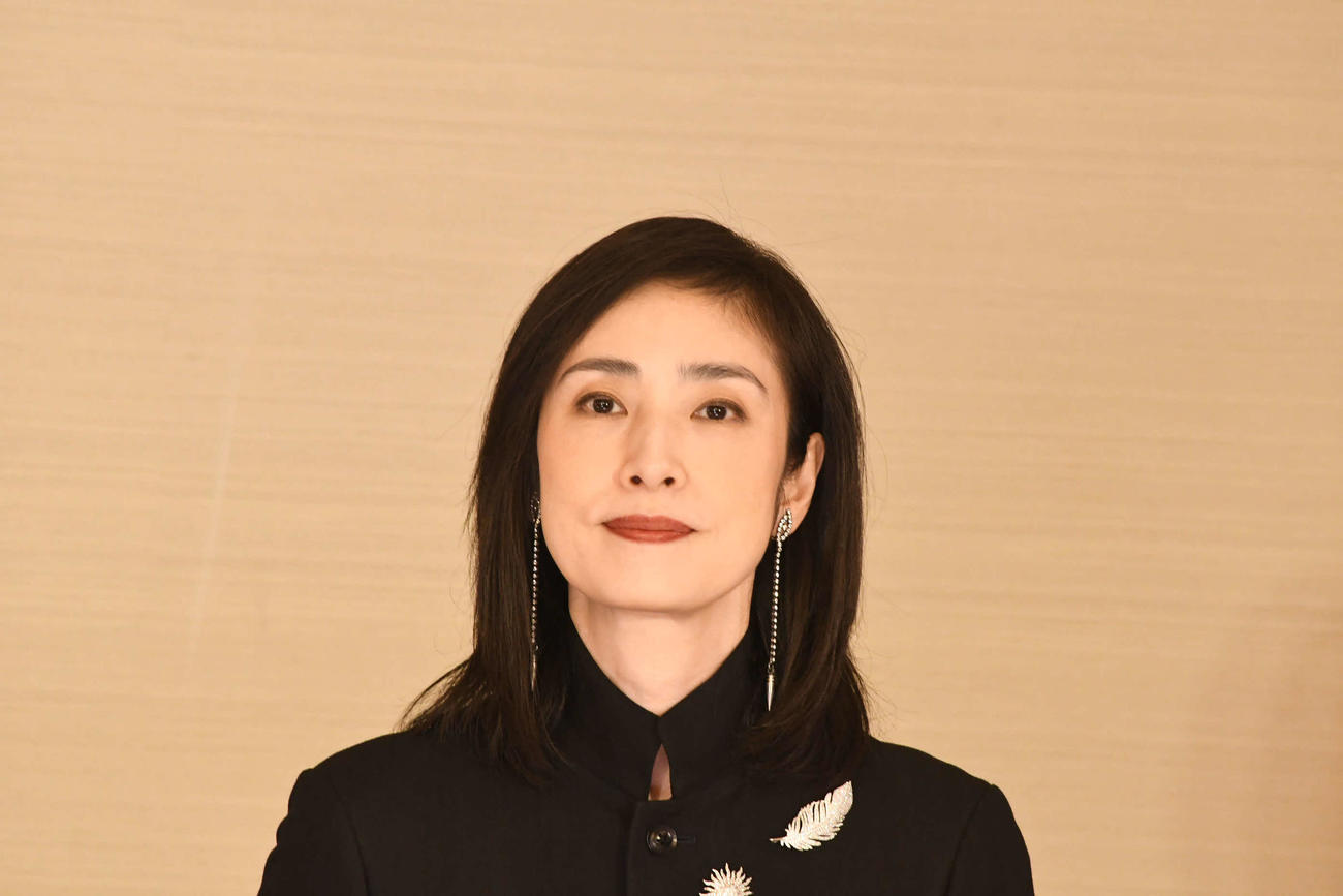 映画「てっぺんの向こうにあなたがいる」の取材会に出席した天海祐希（撮影・阪口孝志）