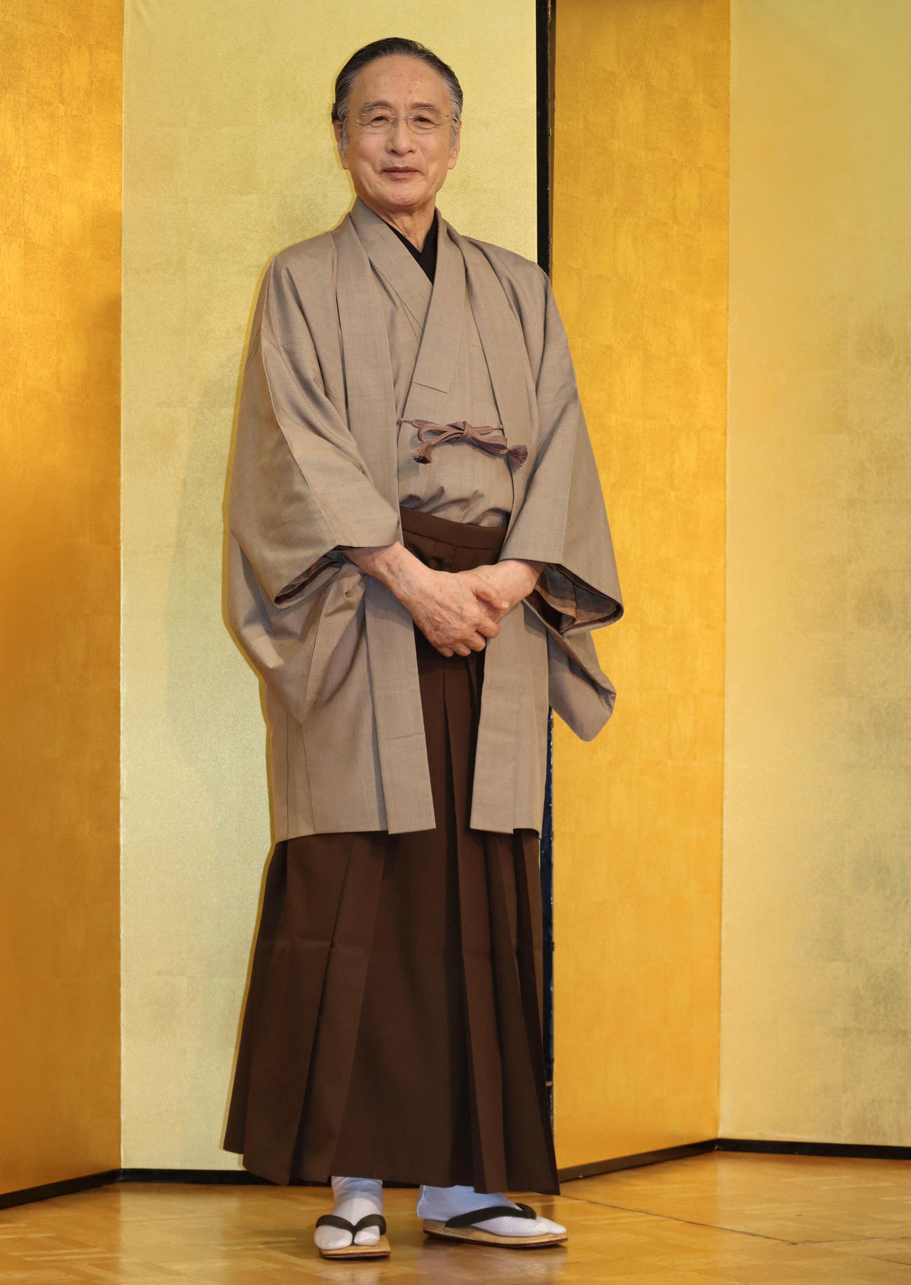 文化勲章受章の会見を行った片岡仁左衛門