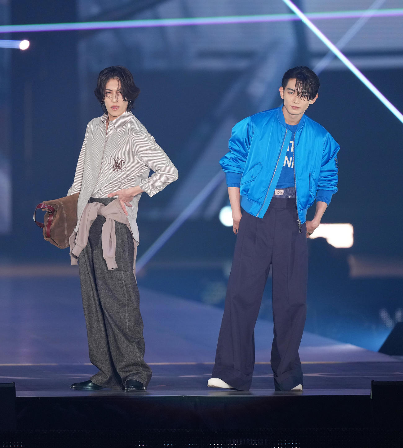 シークレットゲストとして登場した少年忍者のヴァサイェガ渉（左）と内村颯太（撮影・足立雅史）