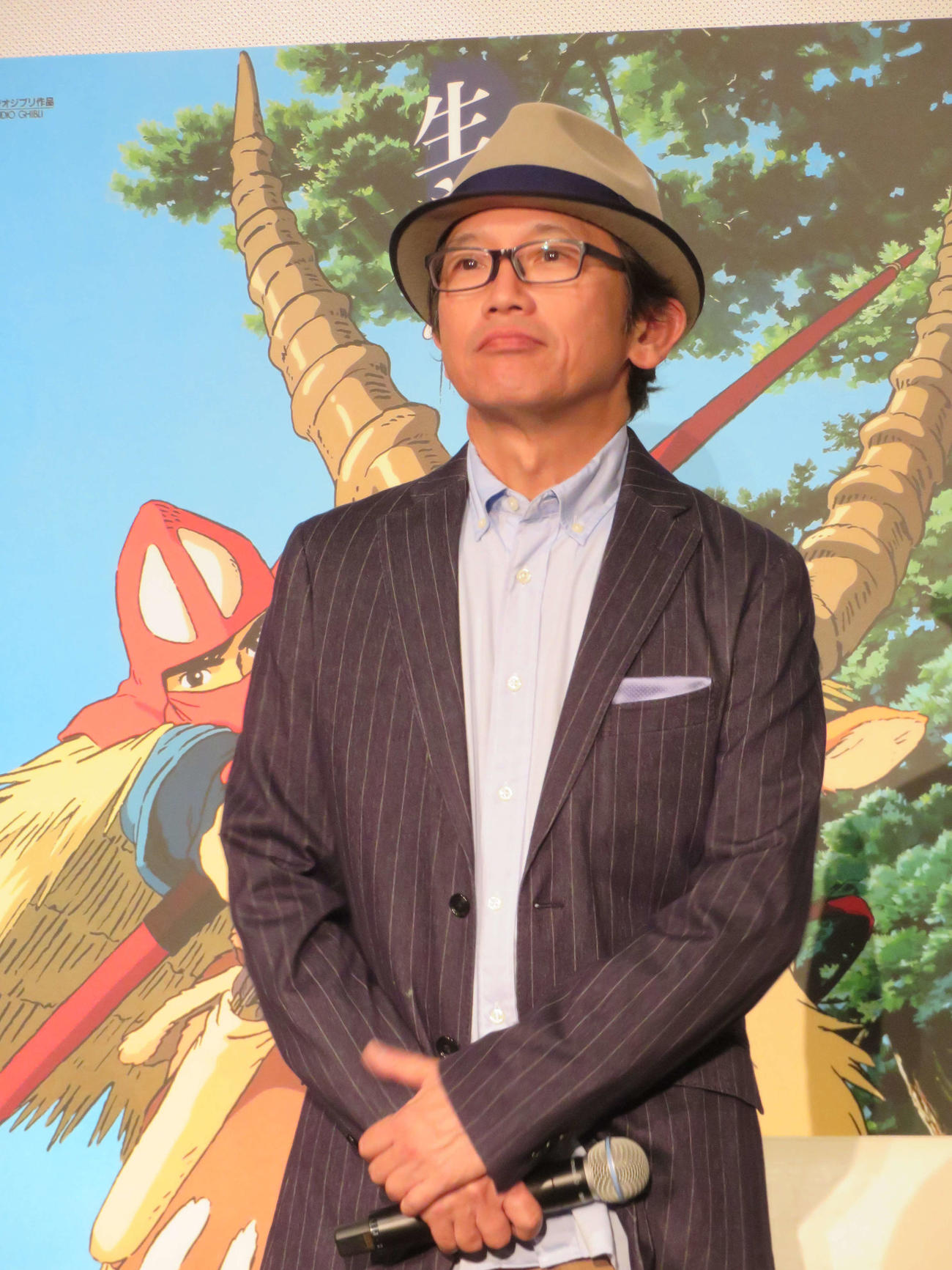 「もののけ姫」4KデジタルリマスターIMAXプレミア試写会舞台に登壇した松田洋治（撮影・村上幸将）