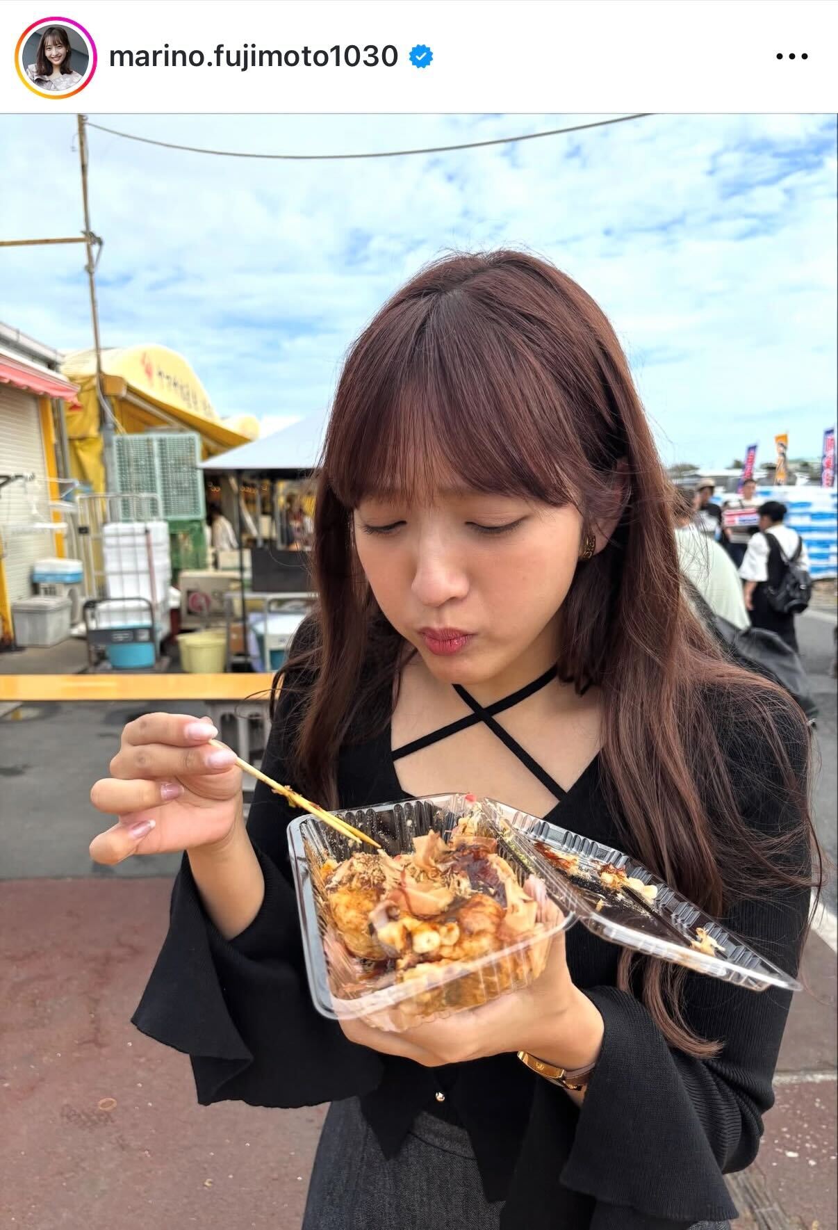藤本万梨乃アナのインスタグラムから