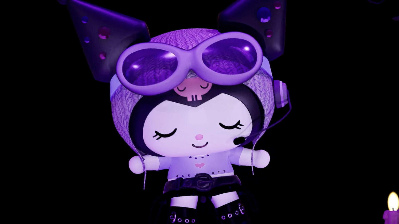 1st EP「KUROMI IN MY HEAD」リリース記念フリーライブを開催したKUROMI　（C）’25 SANRIO　著作（株）サンリオ