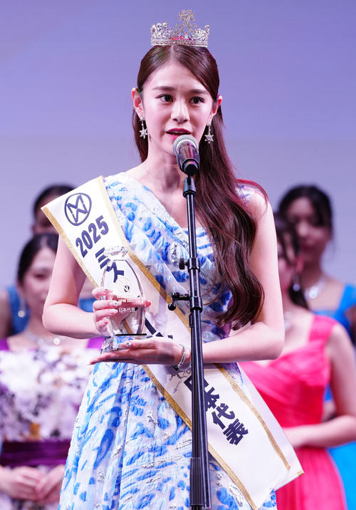「ミス・ワールド・ジャパン2025」ミス・ワールド2025日本代表に選ばれた川名祐衣さん（撮影・鈴木みどり）