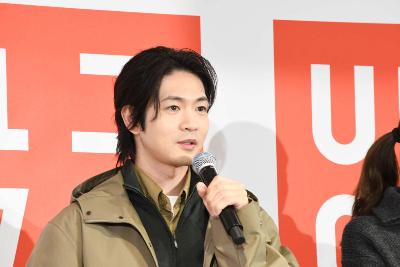 「UNIQLO UMEDA」記者説明会に登場した松下洸平（撮影・阪口孝志）