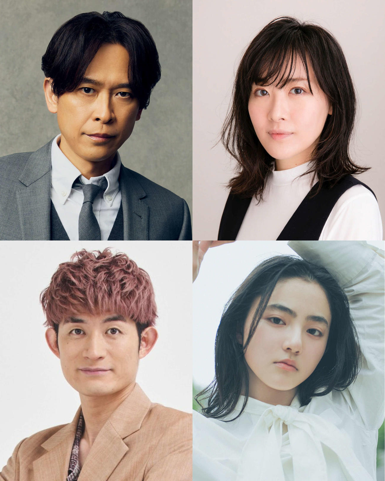 舞台「るつぼ　The Crucible」に出演する、上段左から坂本昌行、前田亜季、下段左から松崎祐介、瀧七海