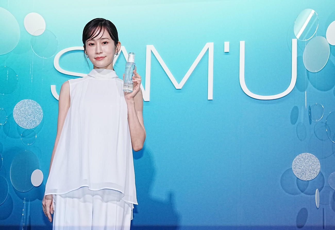 韓国スキンケアブランド「SAM’U」ブランド体験レセプションパーティーに臨む前田敦子（撮影・小沢裕）