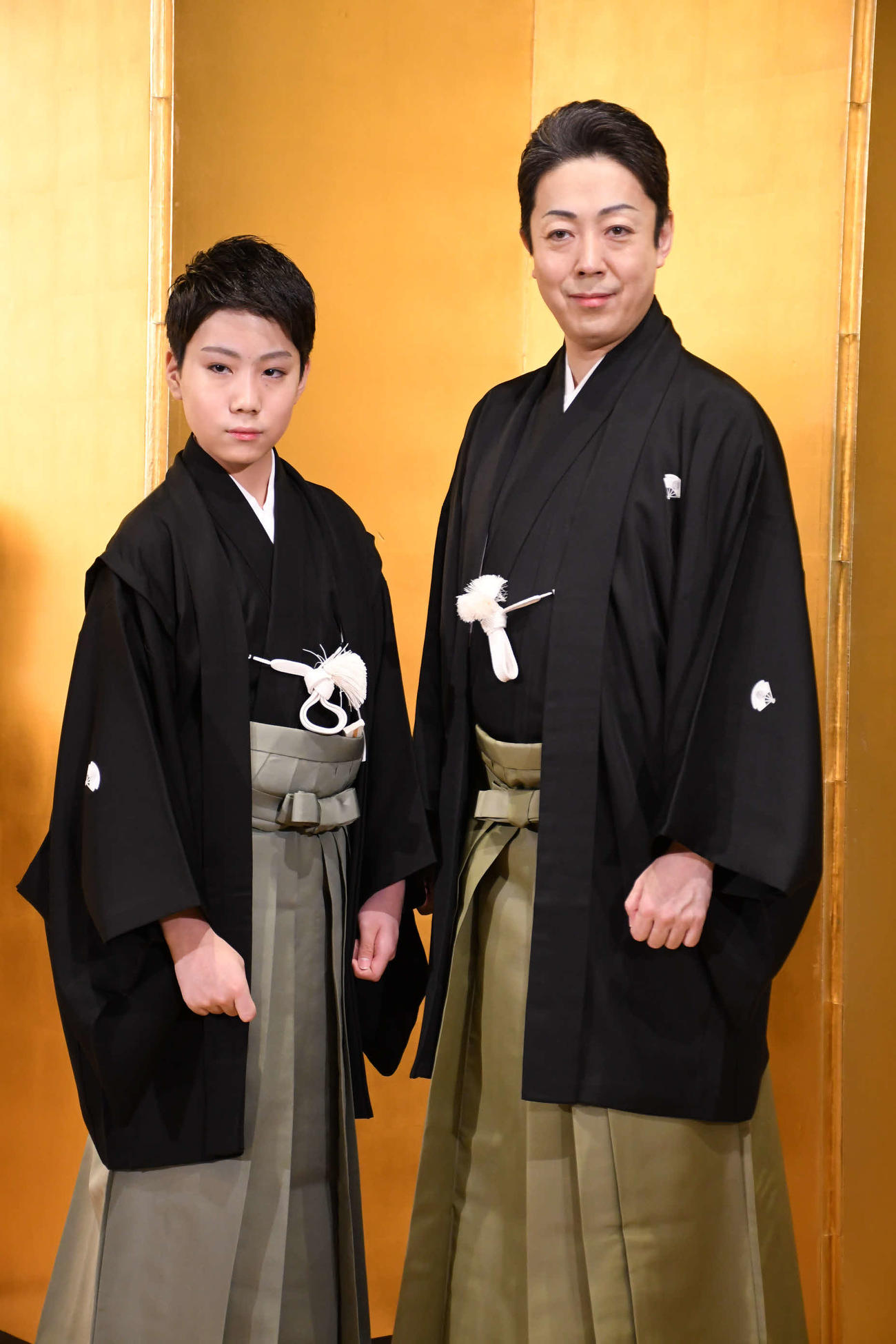 「吉例顔見世興行　東西合同大歌舞伎」への意気込みを語った尾上菊五郎（右）と菊之助（右）親子（撮影・阪口孝志）