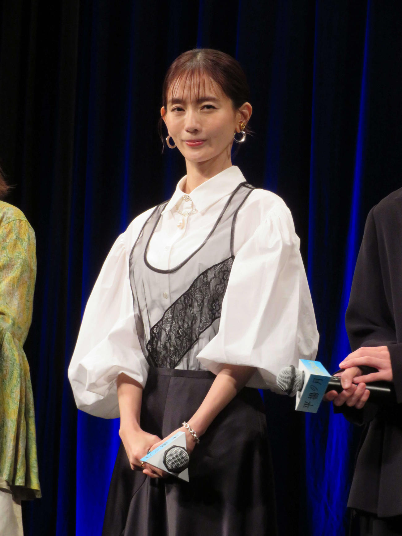 映画「平場の月」完成披露試写会に登壇した中村ゆり（撮影・村上幸将）
