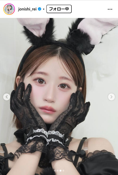 元NMB上西怜、胸元露出白黒ウサギ＆「チェンソーマン」レゼ姿「破壊力