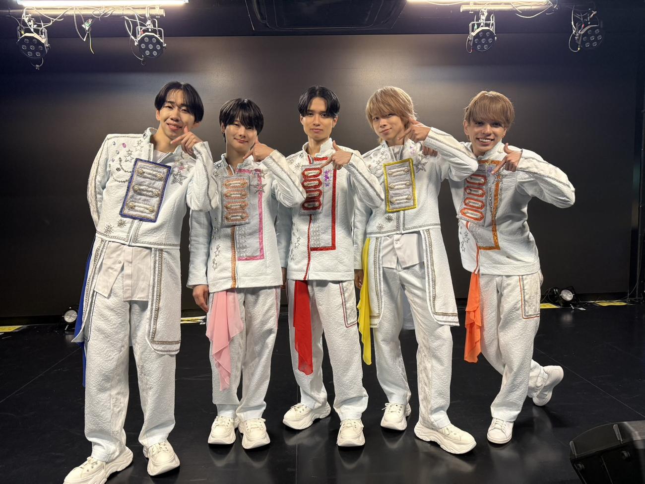 新体制で活動を再開したH!☆7のメンバー。左から松井瀬凪、金子太陽、朝陽希望、林拓音、古堅好誠