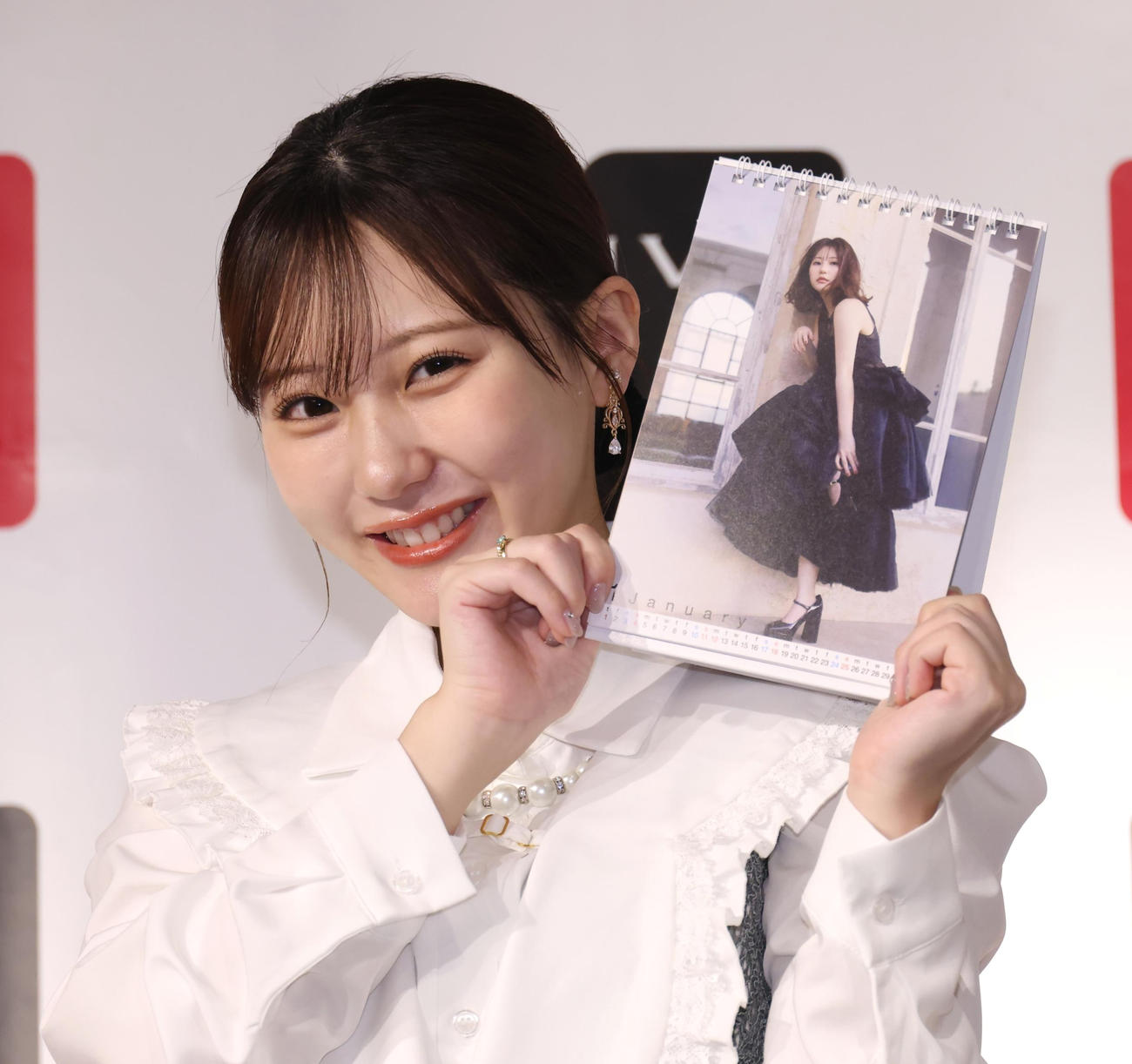 カレンダー発売記念イベントを行った田中美久（撮影・中島郁夫）