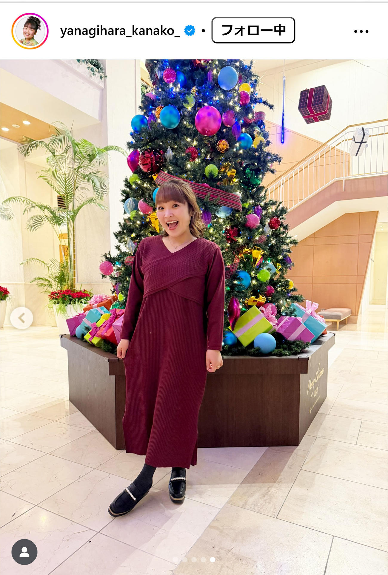 柳原可奈子のインスタグラムから