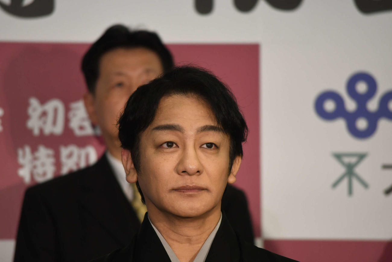 「壽　初春歌舞伎特別公演」の記者会見に出席した片岡愛之助（撮影・阪口孝志）