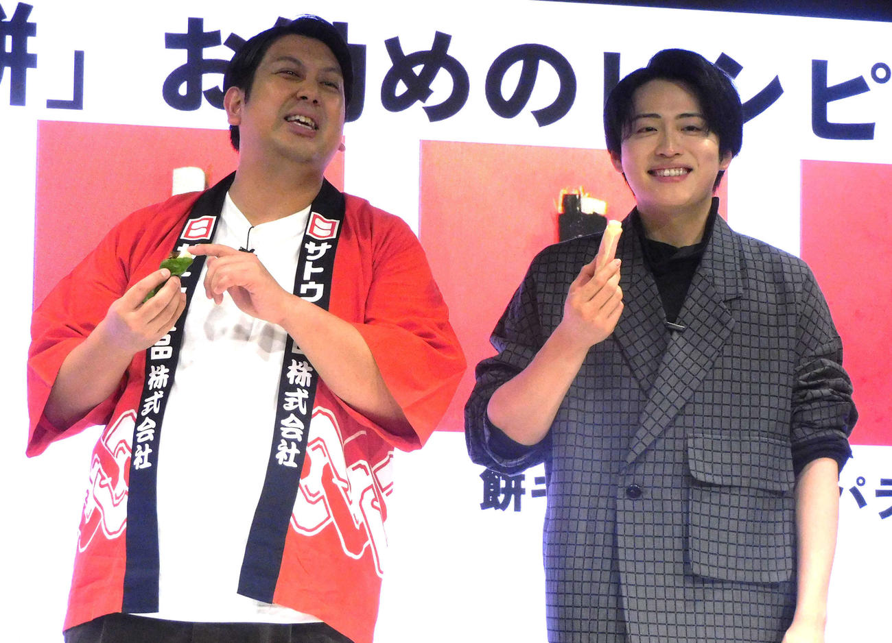 サトウの切り餅いっぽん新WEBCM発表会＆記念日制定式に出席したレインボー（撮影・寺本吏輝）
