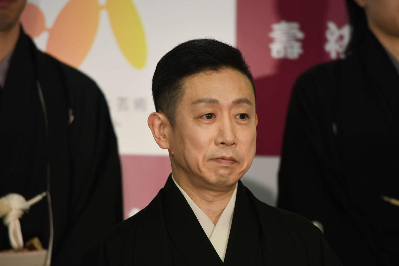 「壽　初春歌舞伎特別公演」の記者会見に出席した片岡孝太郎（撮影・阪口孝志）