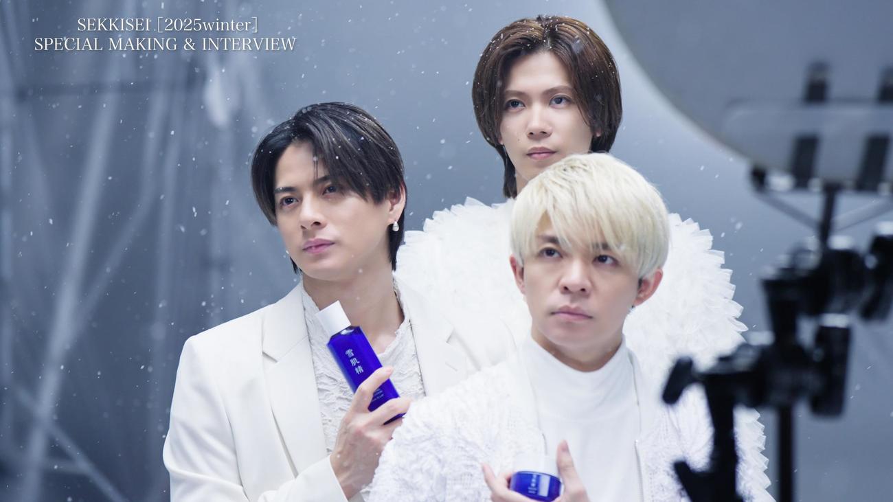 Number＿iが出演する13日放送開始の「雪肌精」新CMのメーキング画像