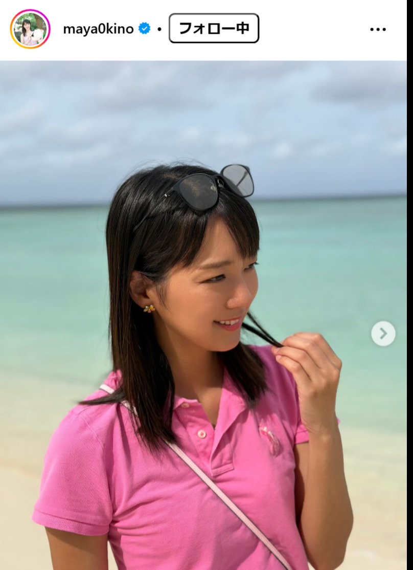 紀真耶アナのインスタグラムから