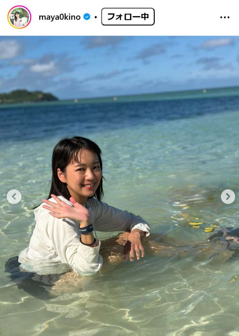 紀真耶アナのインスタグラムから