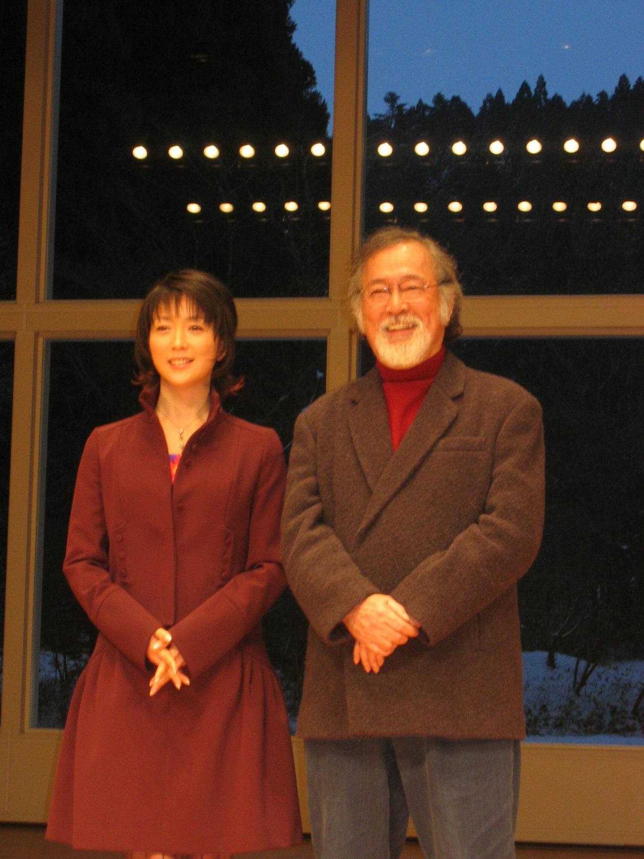 仲代達矢さん（右）と若村麻由美（2008年1月撮影）